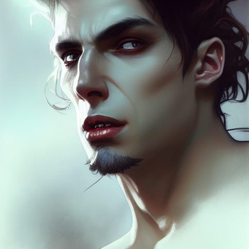 Charming Vampire Portrait with Intense Gaze