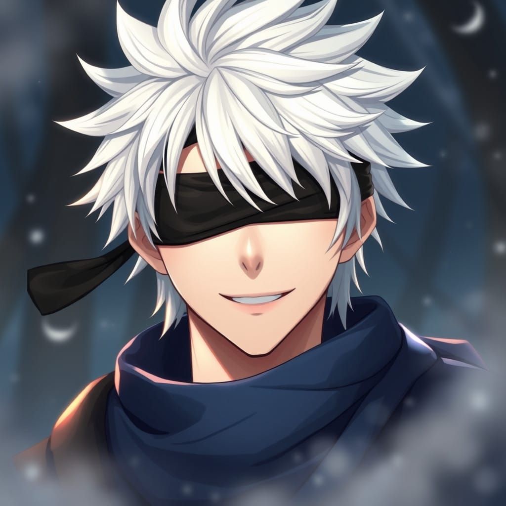 Ethereal Anime Warrior with White Spiky Hair