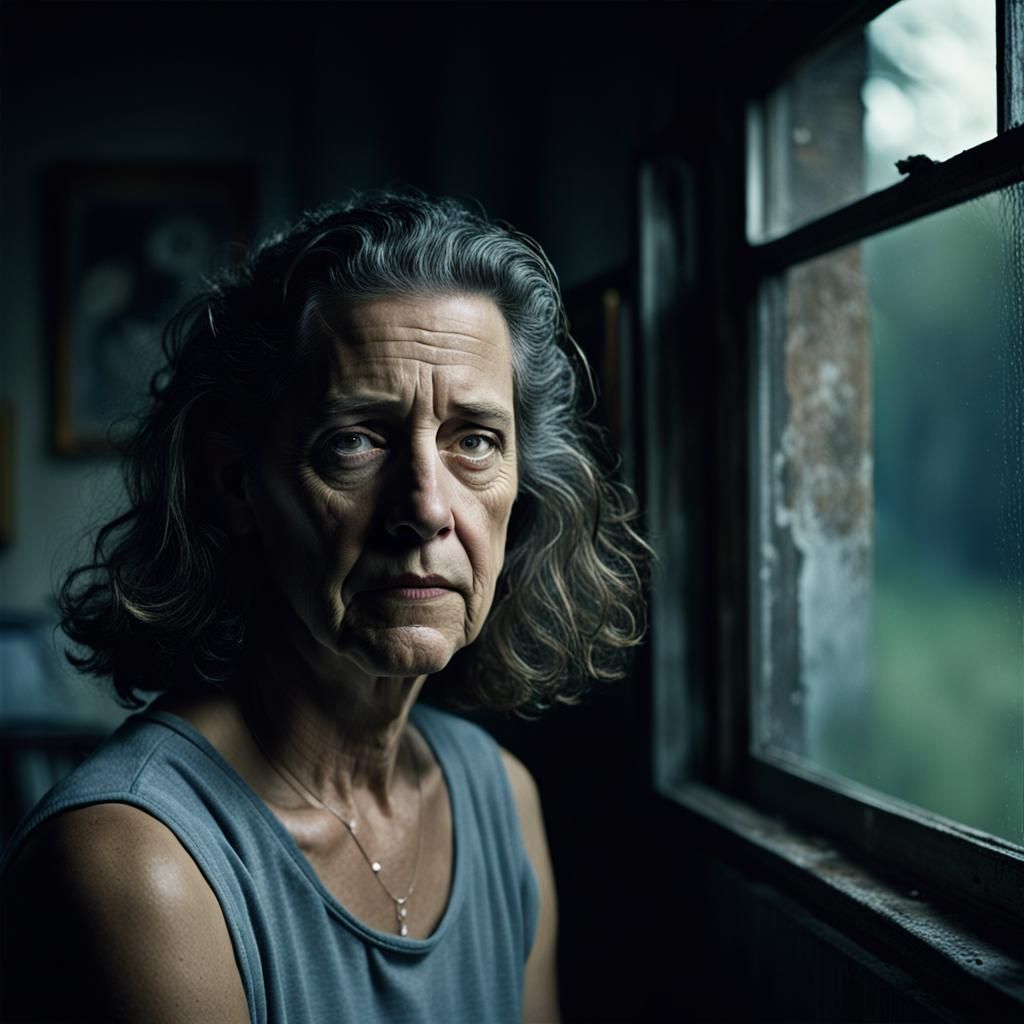 Woman with Trumpet Nose, Hyper-Realistic Portrait