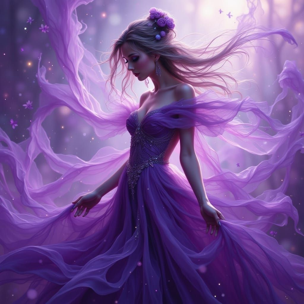 Mystical Violet Enchantress in Fairy Punk Style