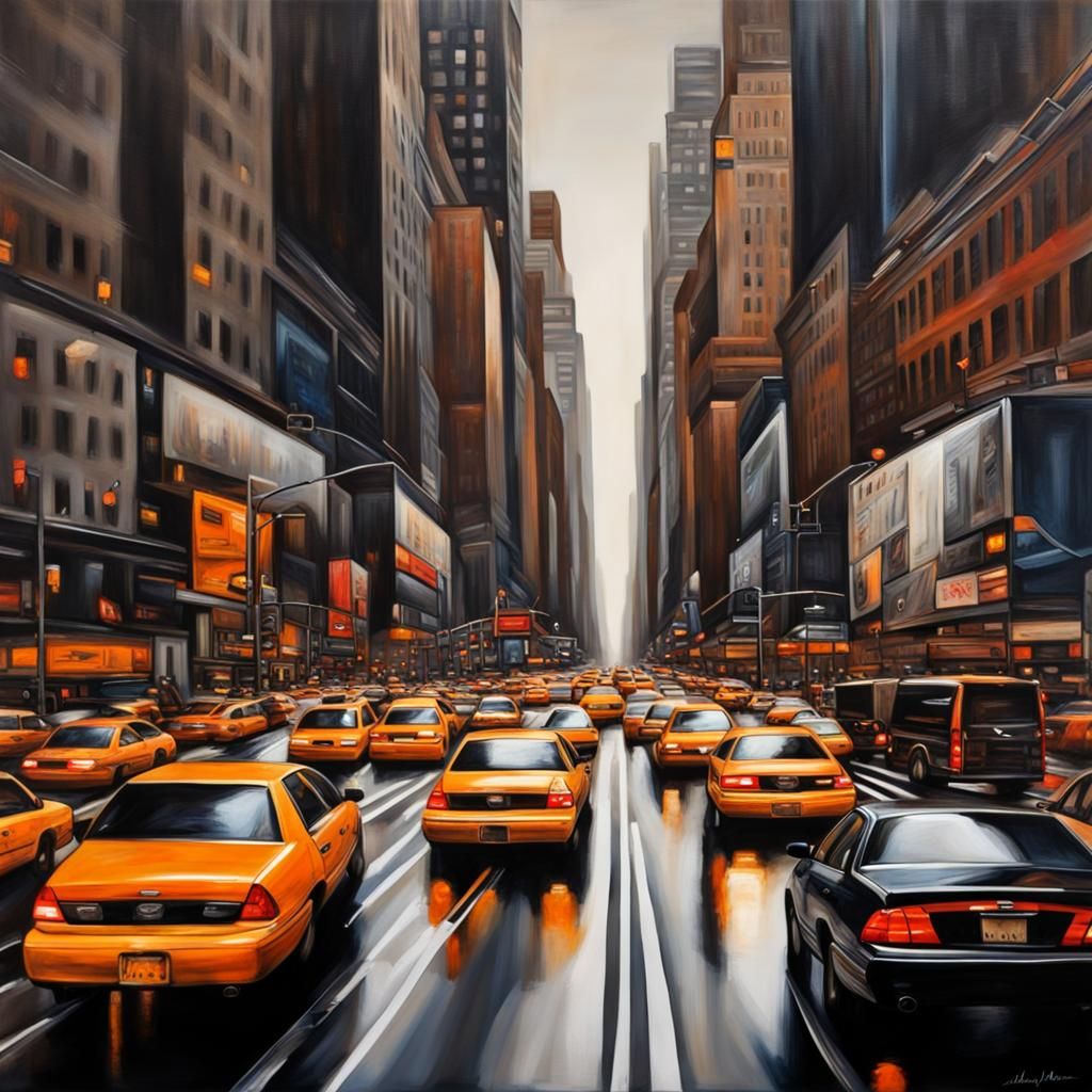 Abstract New York City Rush Hour in HDR