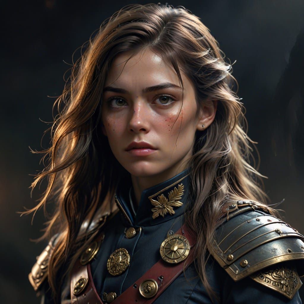 Cyberpunk Warrior in Tattered Cape