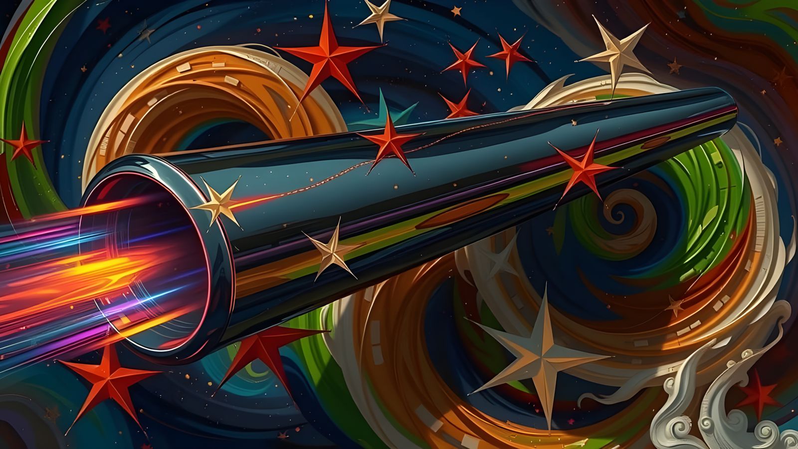 Sleek Rainbow Cylinder with Vortex Maelstrom