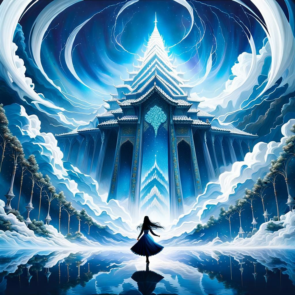 Smokey Hindu Bride and Groom Dance, Digital Painting