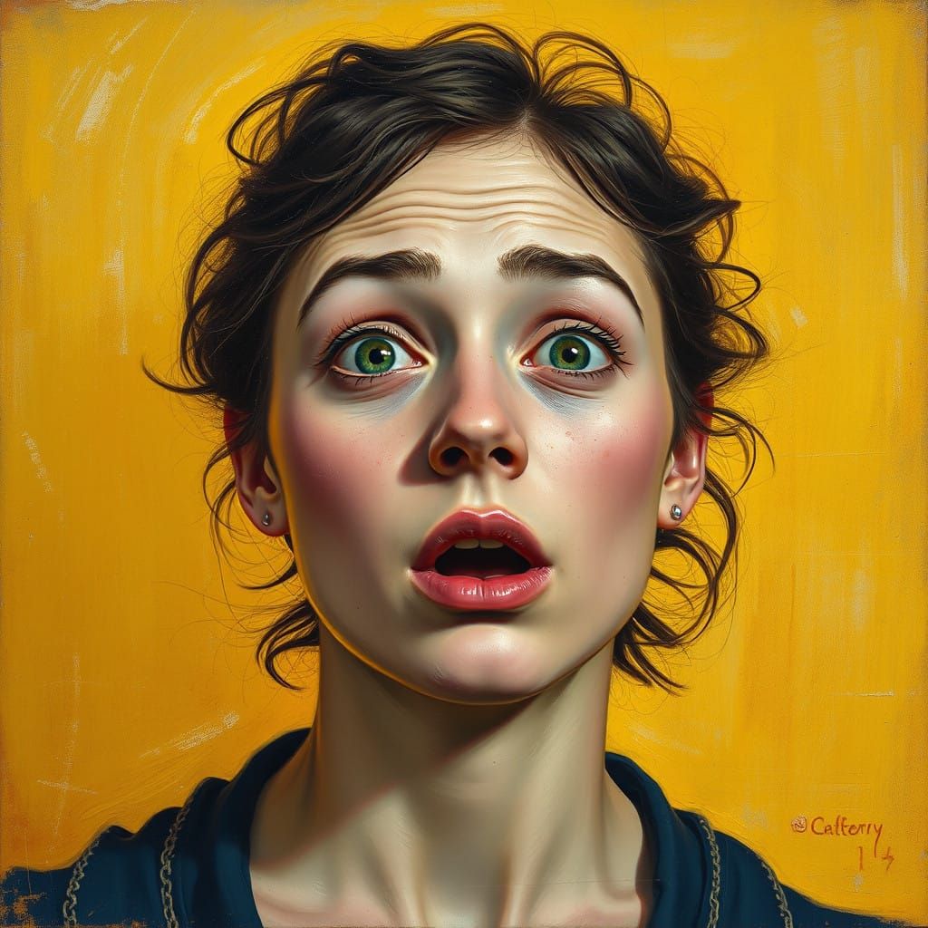 Emotive Portrait in Golden Hues