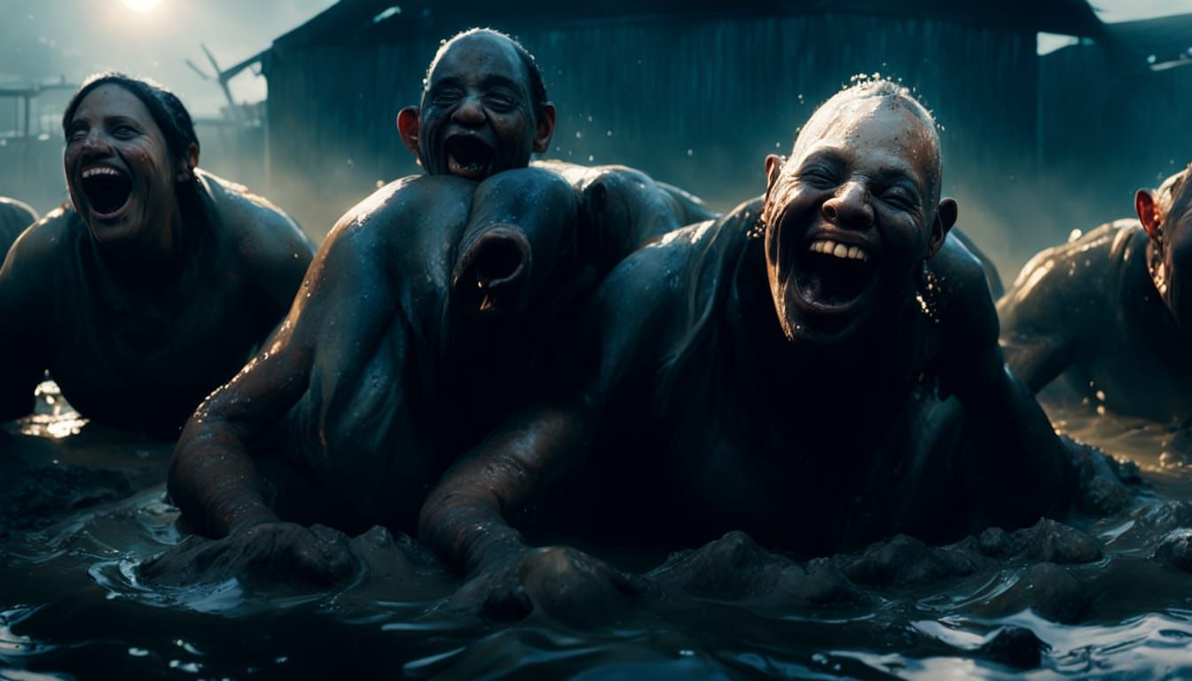 Person Enjoying Mud Bath in Divine Light