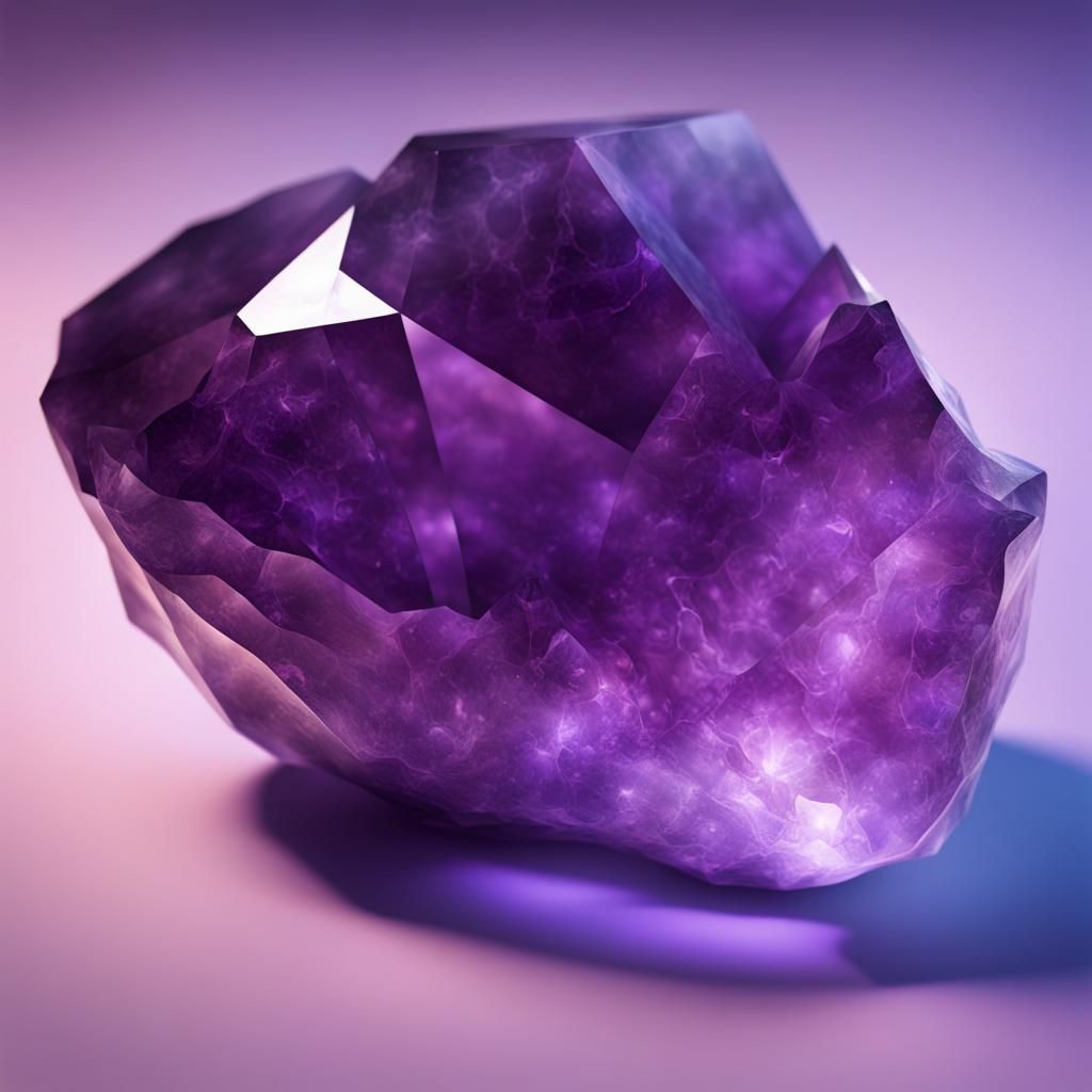 Hyperrealistic Amethyst Stone in Splash Art Style