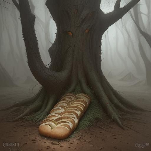 Sinister Bread Art on Trees by Rutkowski