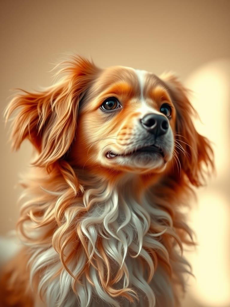 Warm Photorealistic Portrait of an ELO Dog