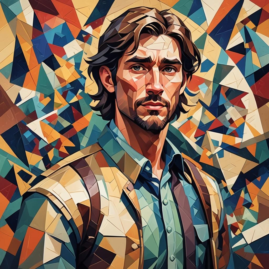 Flynn Rider Cubist Art Deco Painting