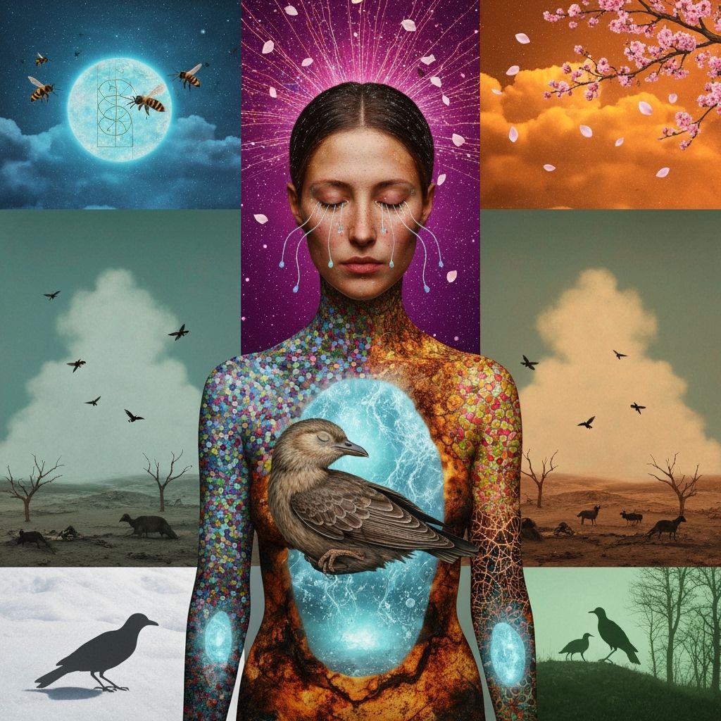 Mystical Shaman Bio Art Collage in Deep Forest