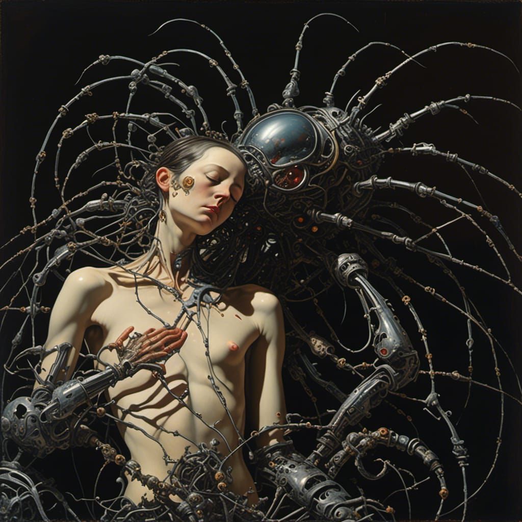 Biomechanical Humanoids in Chrome Metal Aesthetic