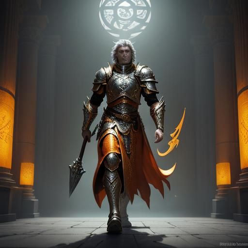 Dragonfolk Paladin in Mystical Temple