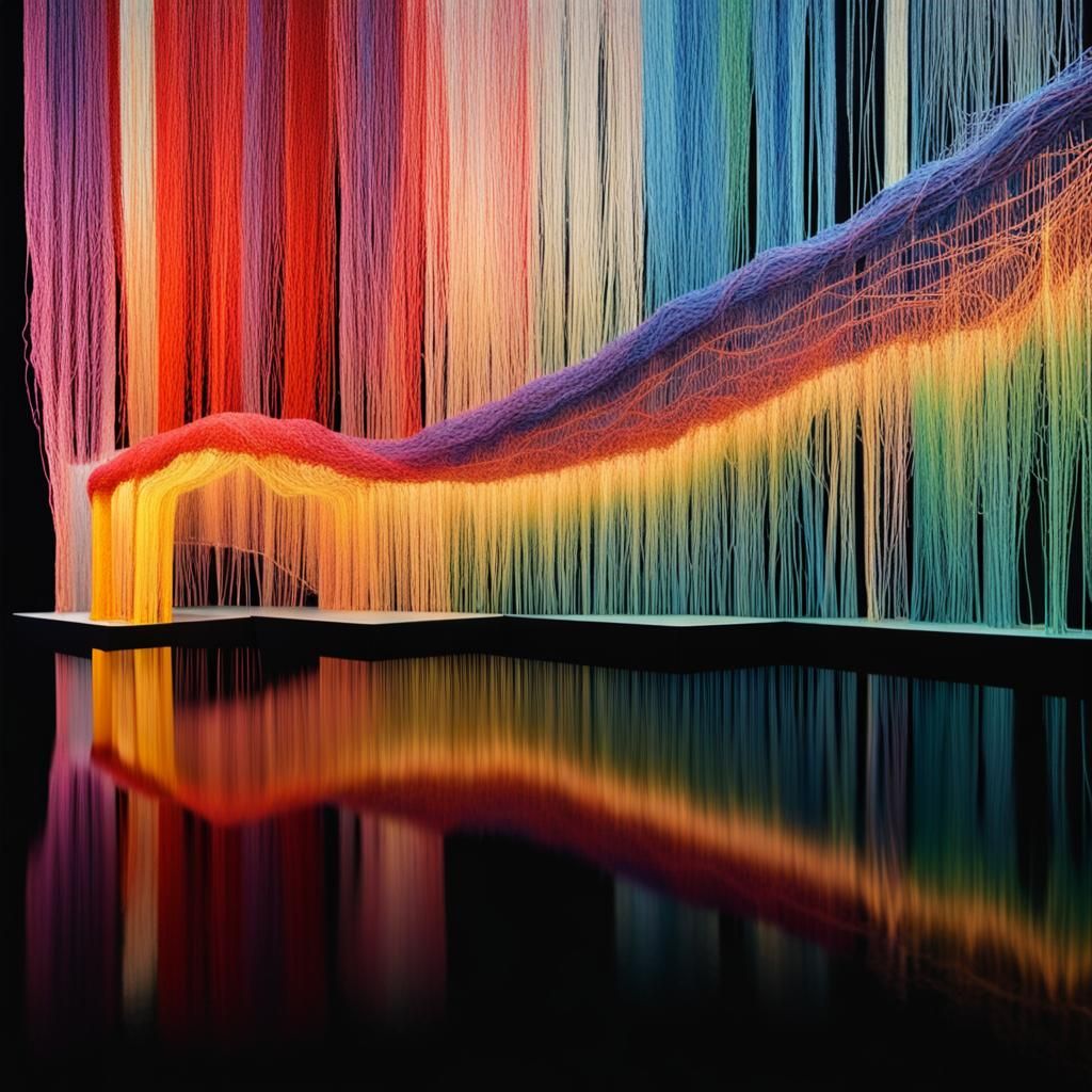 String Waterfall Inspired by Art Nouveau Masters