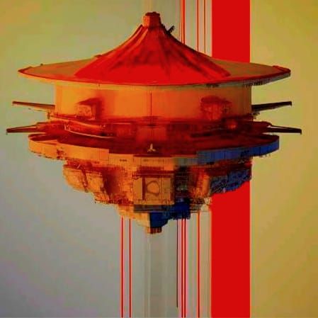 Rocket Ship Flies Through Stormy Nebula