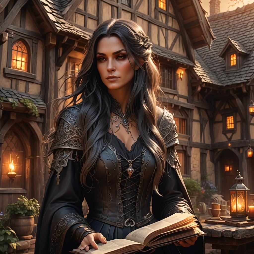 Enchanting Witchcraft in Medieval Cottage: 3D Illustration