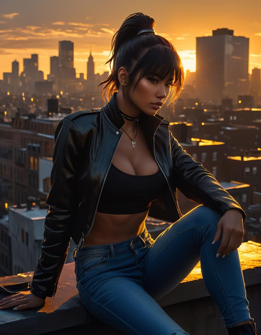 Eve from Stellar Blade: Chiaroscuro Oil Painting