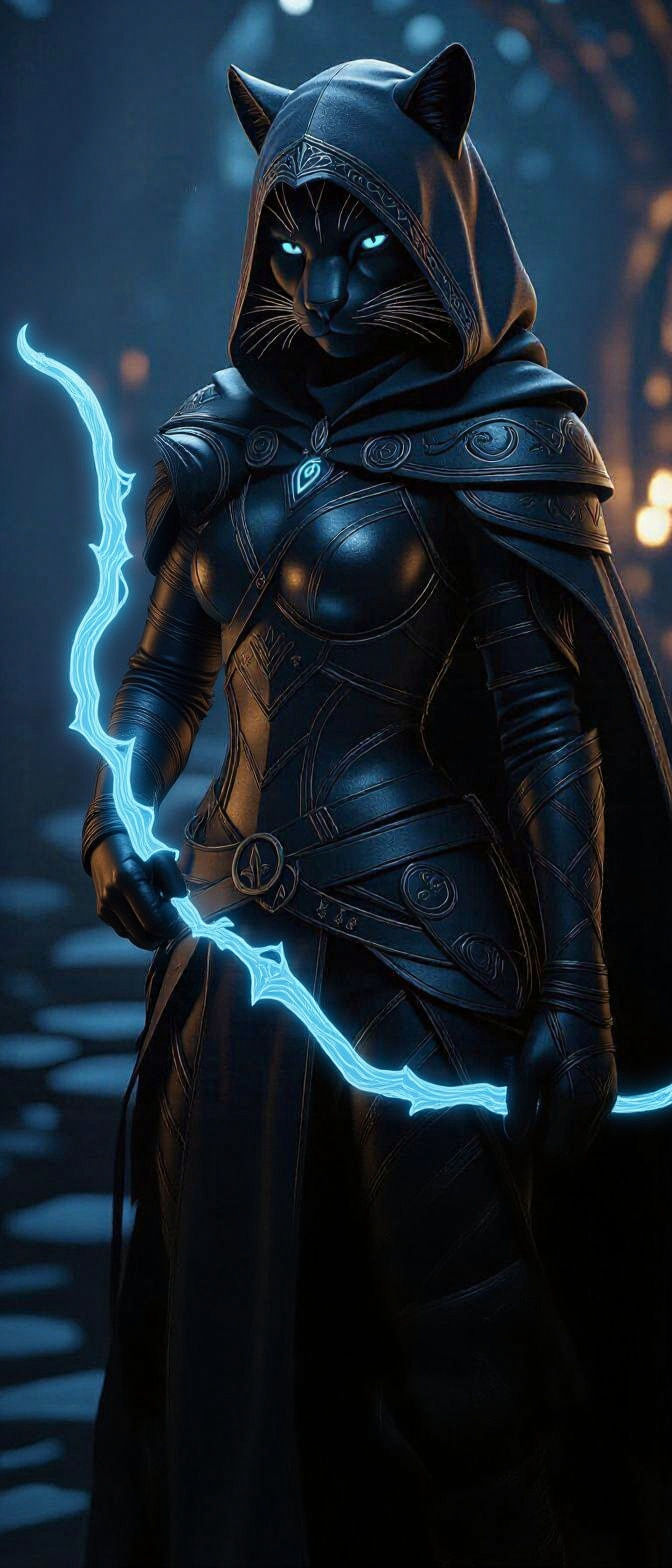 Panther Rogue with Ethereal Bow in 8k Detail