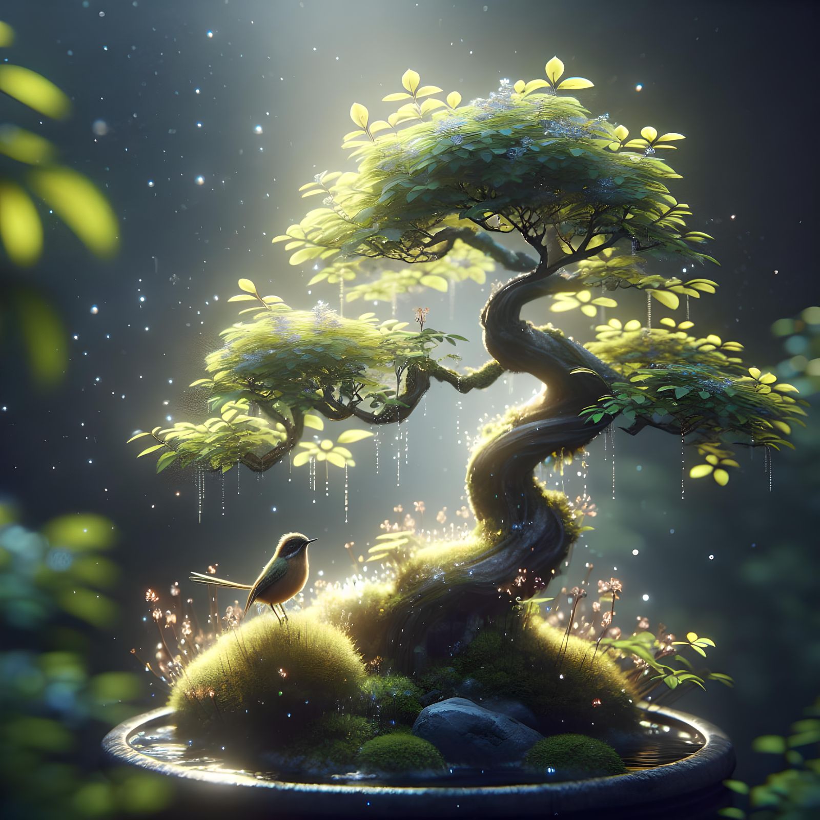 stunning Macrophotography of a  bonsei  a litte cute bird si...