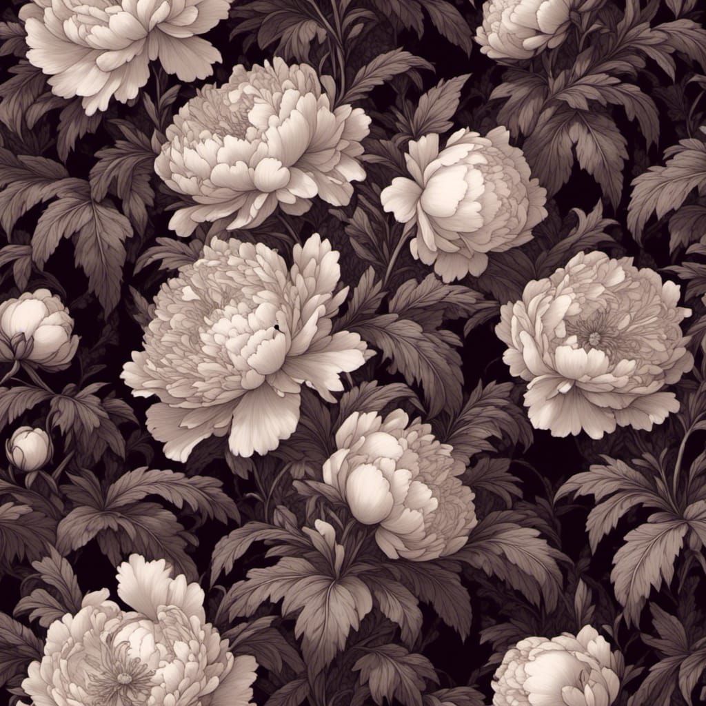 Gothic Glamour Peonies in Vase