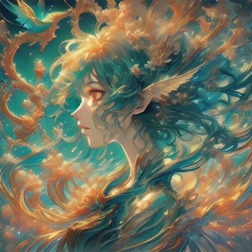 Whimsical Fantasy Art in Dreamy Watercolor Style