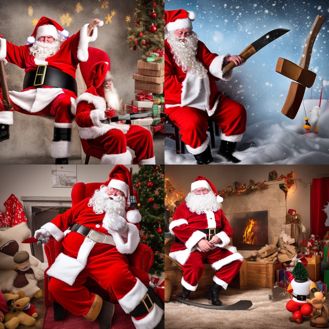 Psychotic Santa Claus Toy Carnage in 8k