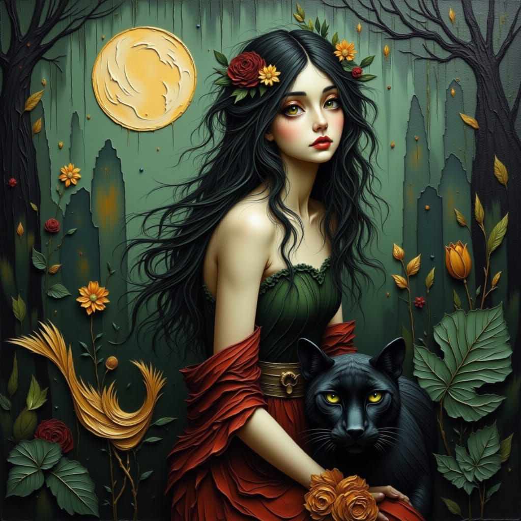 Jungle Priestess with Panther