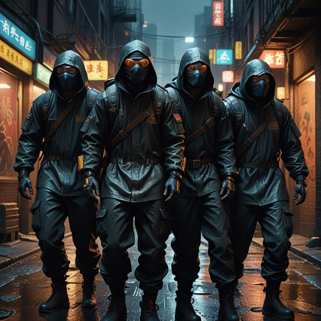 Hyper-Realistic Ninja Turtles in Dark Alleyway