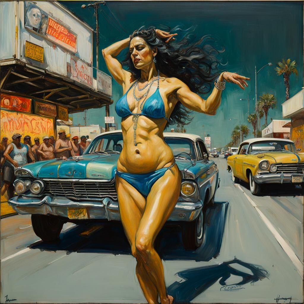 Florida Man Belly Dancing: Oil on Canvas