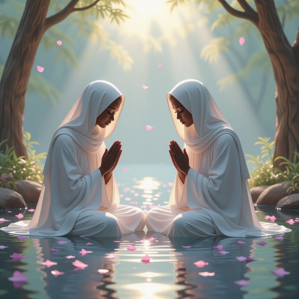 Prayerful Senegalese Portrait in Soft, Soothing Pigments