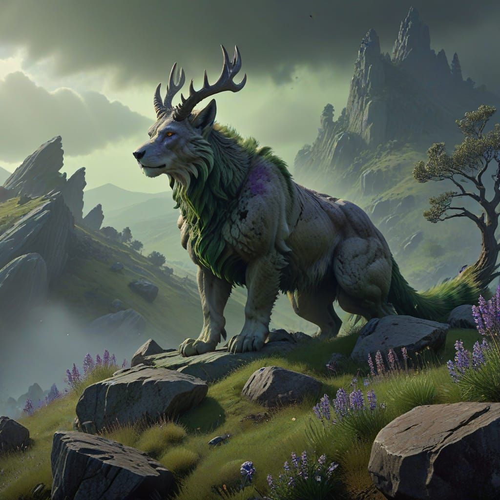 Hircine God of Hunt Oversees Domain on Windswept Hill