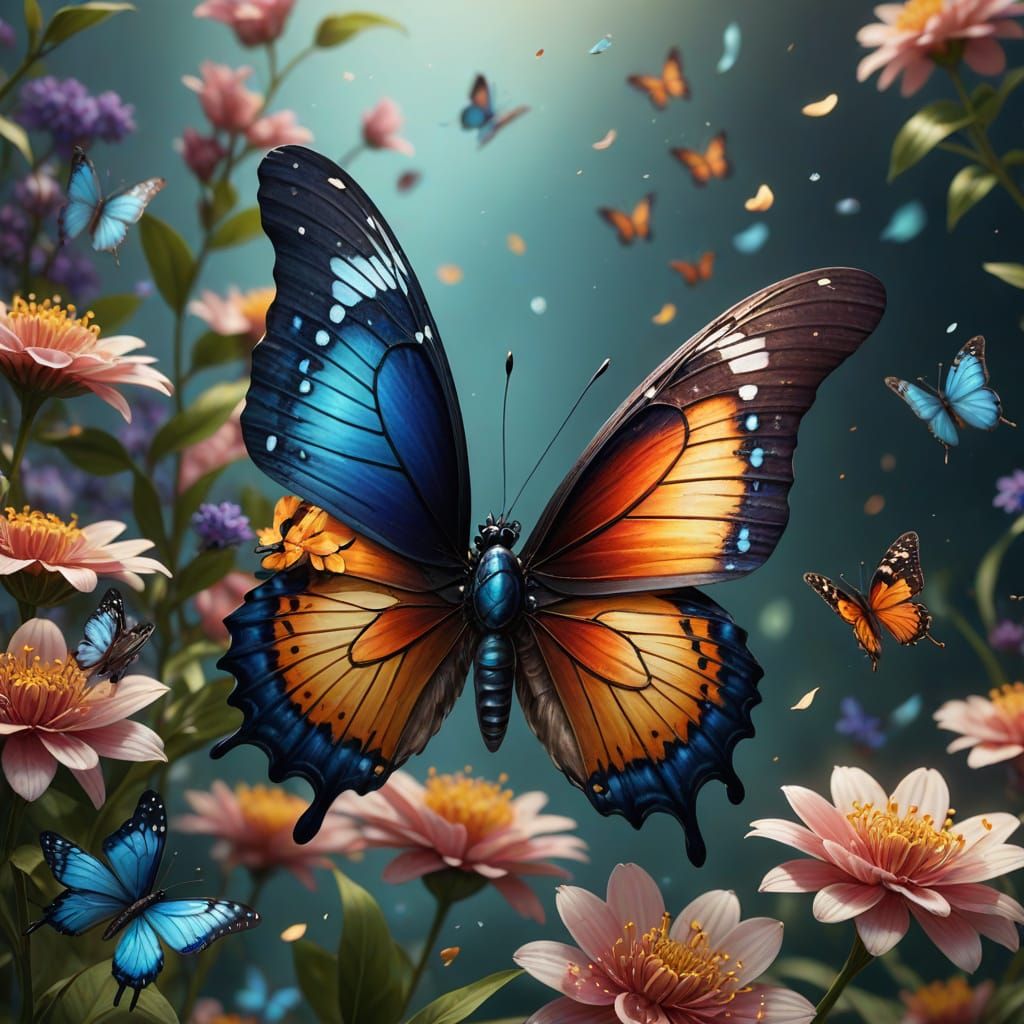Butterfly and Floral Fantasy Concept Art