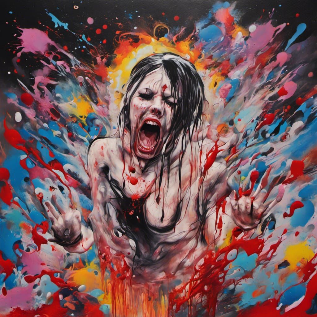Nightmarish Scream: Graffiti Art Body Horror