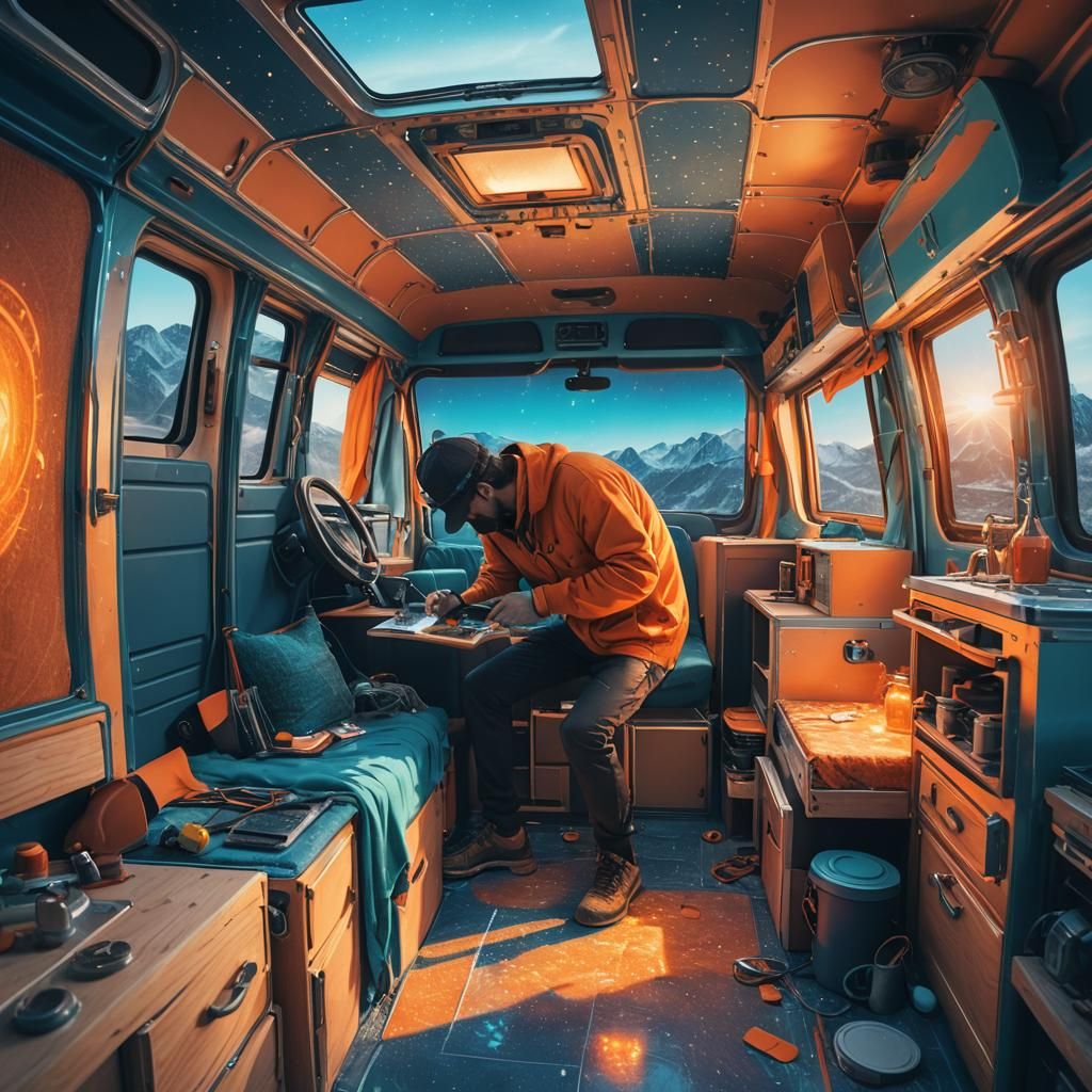 Camper Van Interior Installation: Fantasy Concept Art