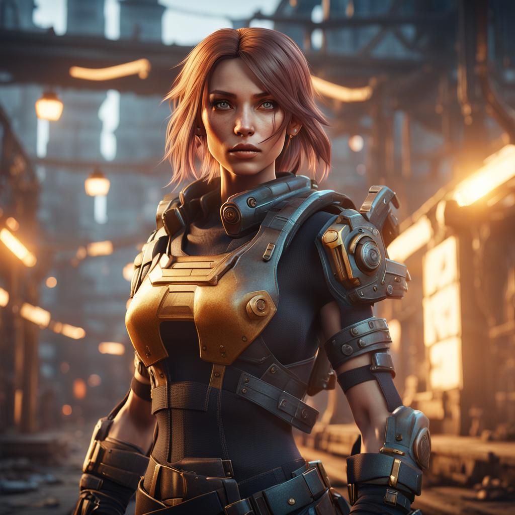 Attractive Woman in 3D Game Cinematic Style