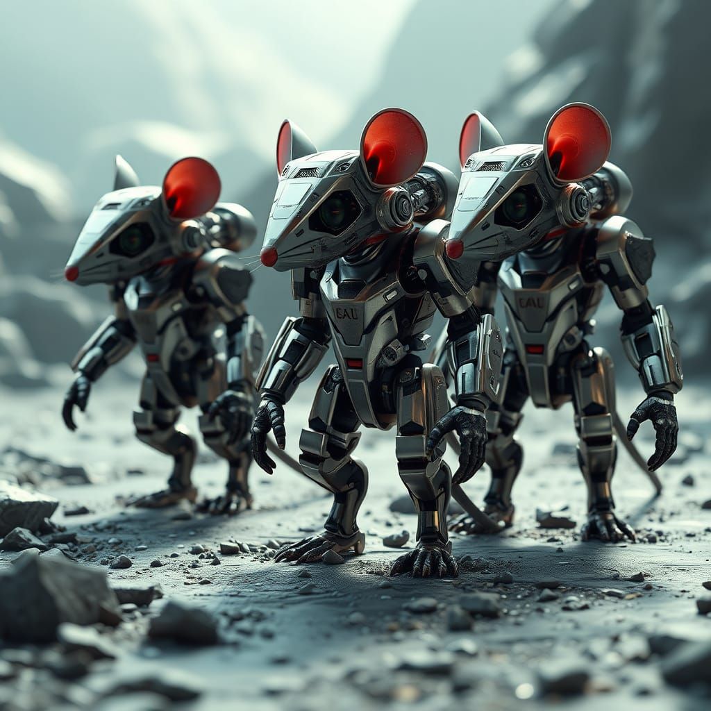 Three Blind Mice in Sci-Fi Mech Suits