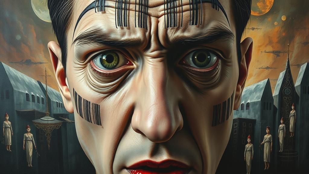 Frightened Person in Dystopian Surrealism