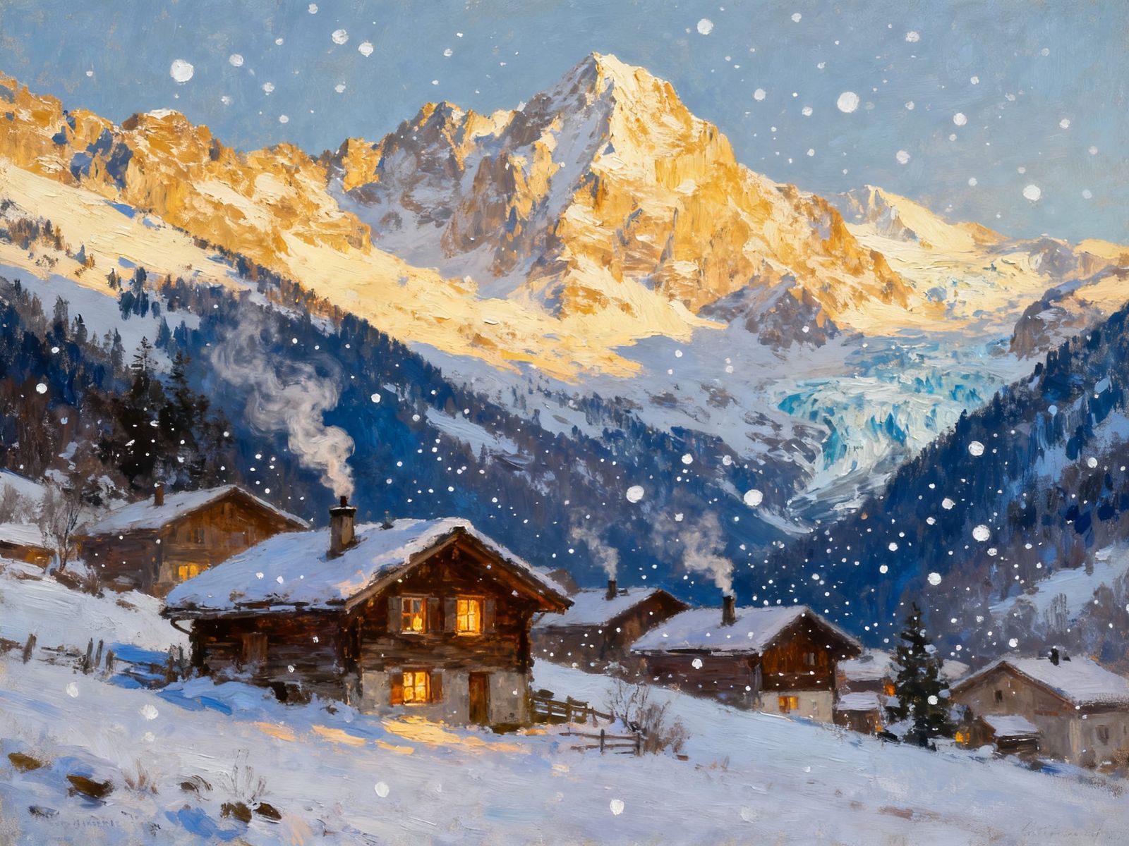 Serene Swiss Village in Majestic Alps