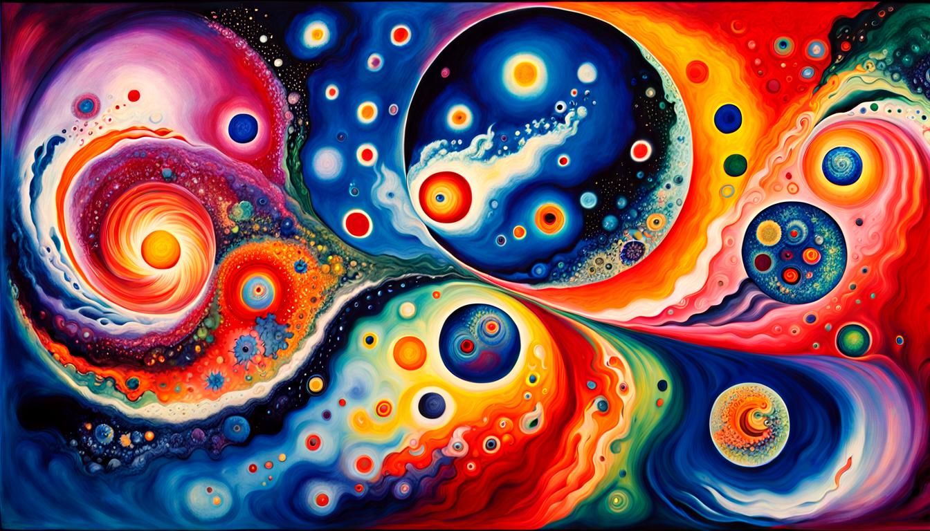 Vibrant Plasma Swirls: Celestial Dance in Cosmic Art