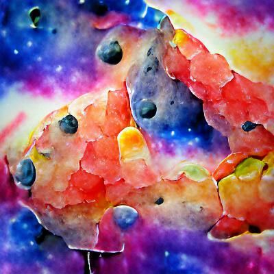 Cosmic Rock Candy Watercolor in Space