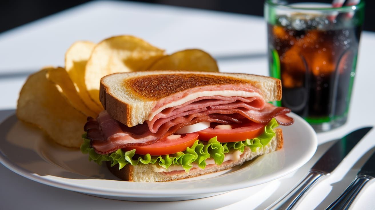 Bacon Lettuce and Tomato Sandwich in Hyper-Realistic Style