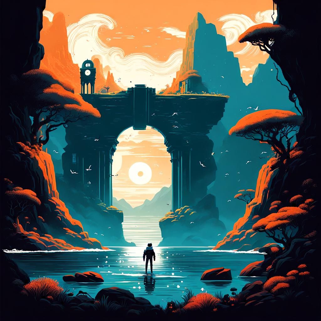 Underwater Cosmic Portal Dreamscape Odyssey