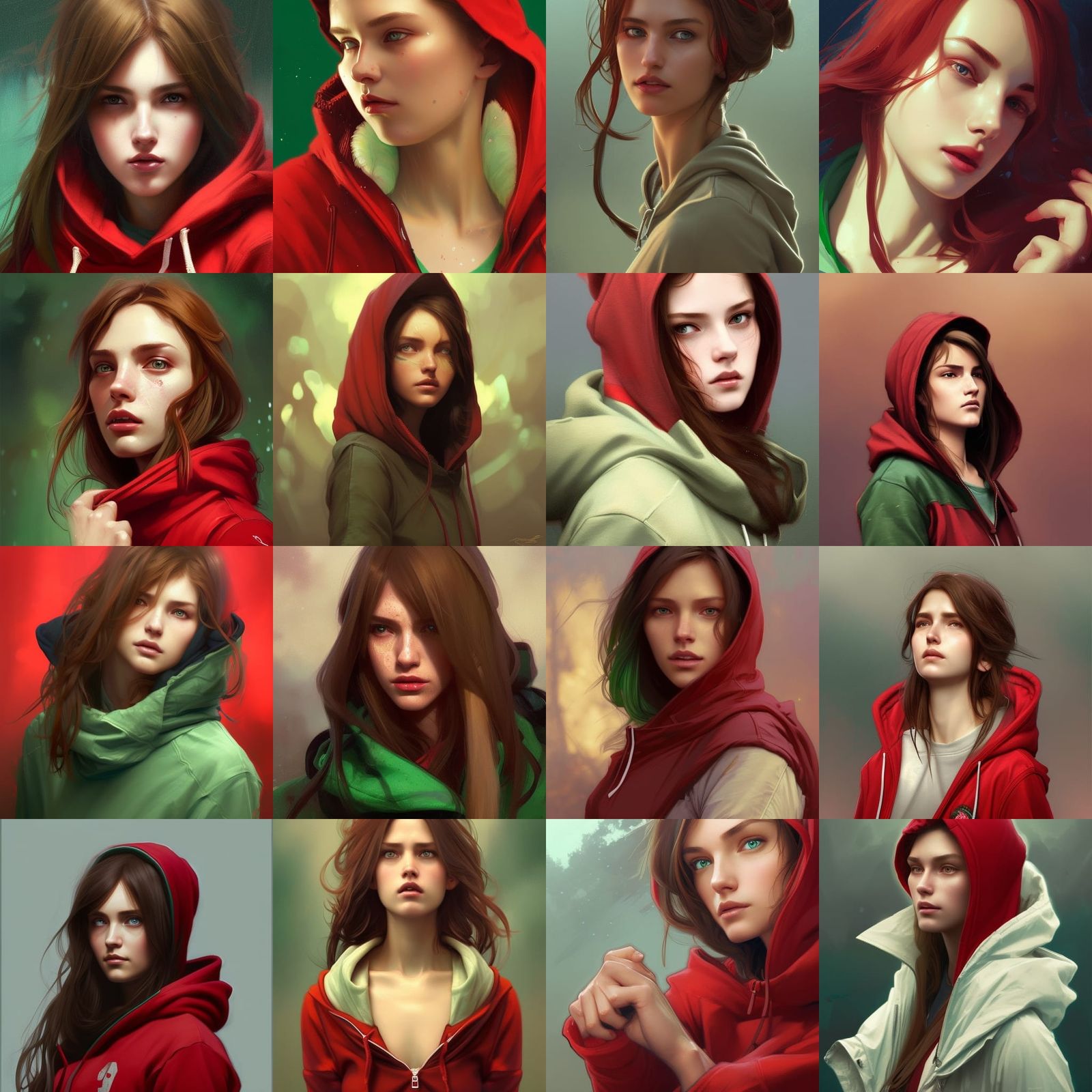Girl in Red Hoodie: Hyperdetailed Digital Art Portrait
