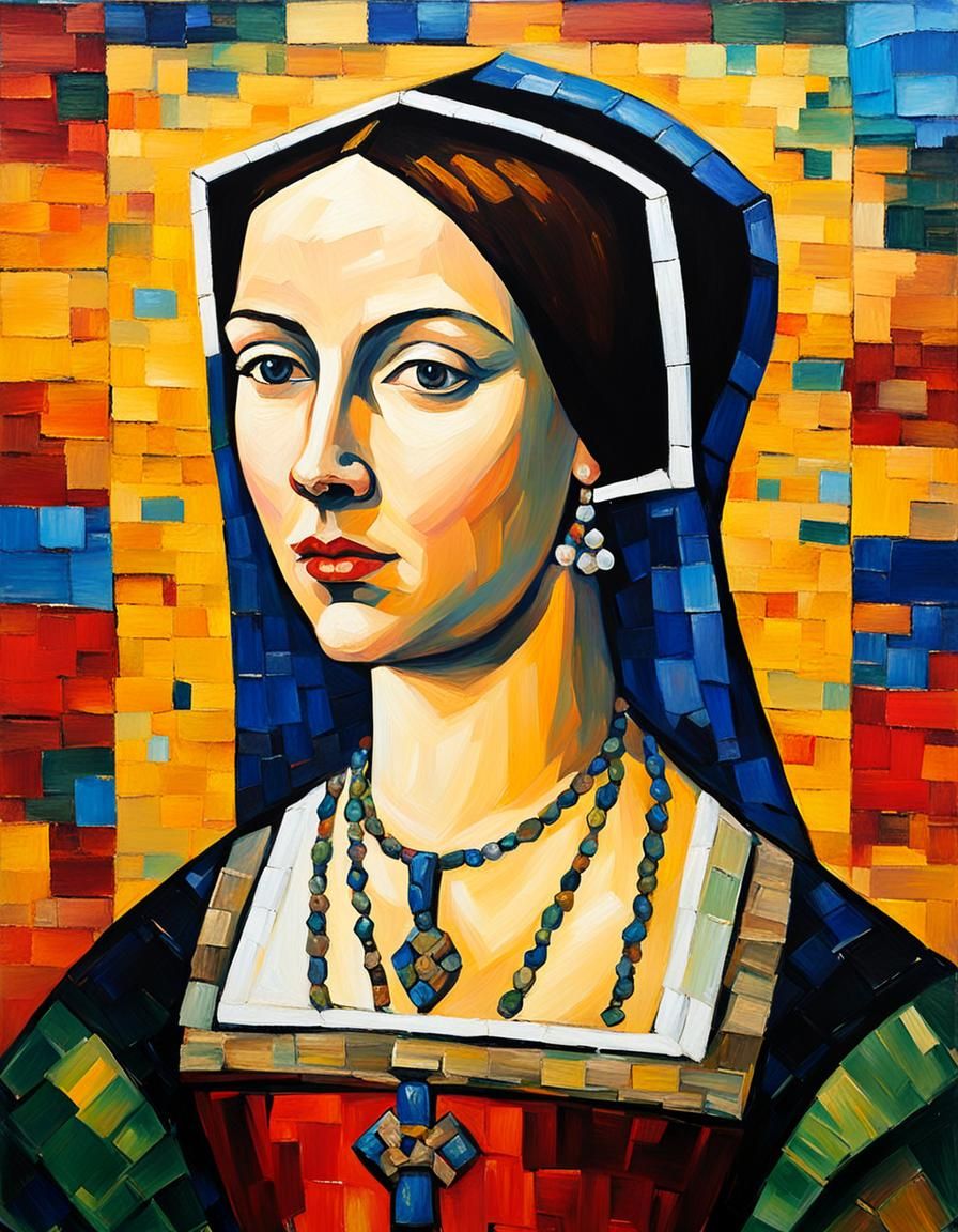 Anne Boleyn Portrait in Expressionist Impasto Style