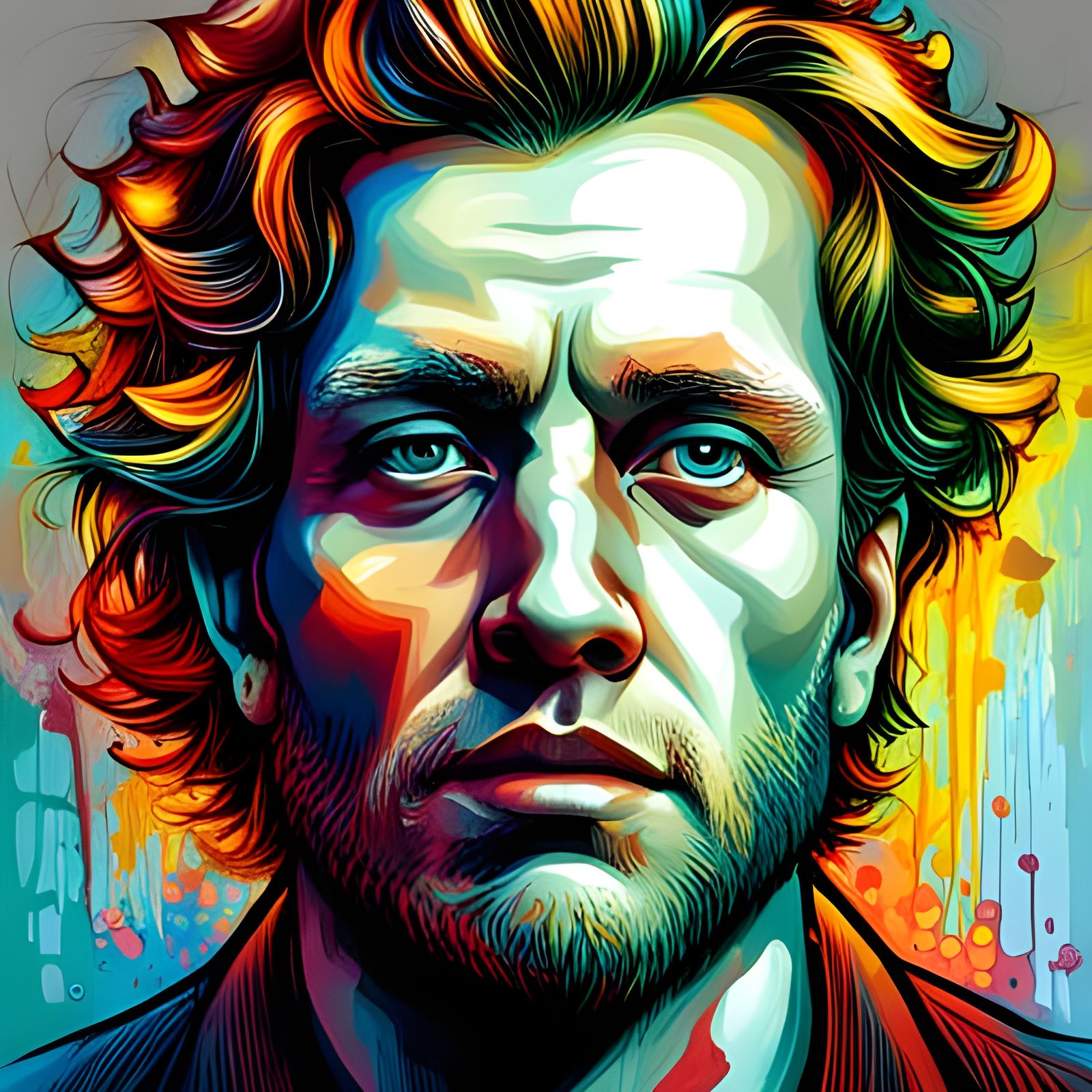 Narcissist Personality in Colorful Graffiti Art