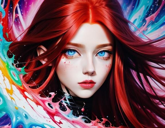 Abstract Portrait of Woman with Spiritual Aura