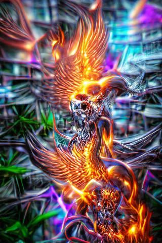 Holographic Phoenix of Death in 8k Resolution