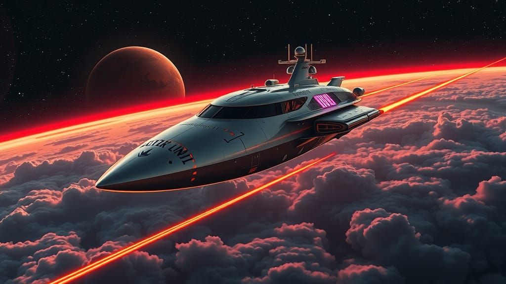 Luxury liner spacecraft departs Earth for Mars