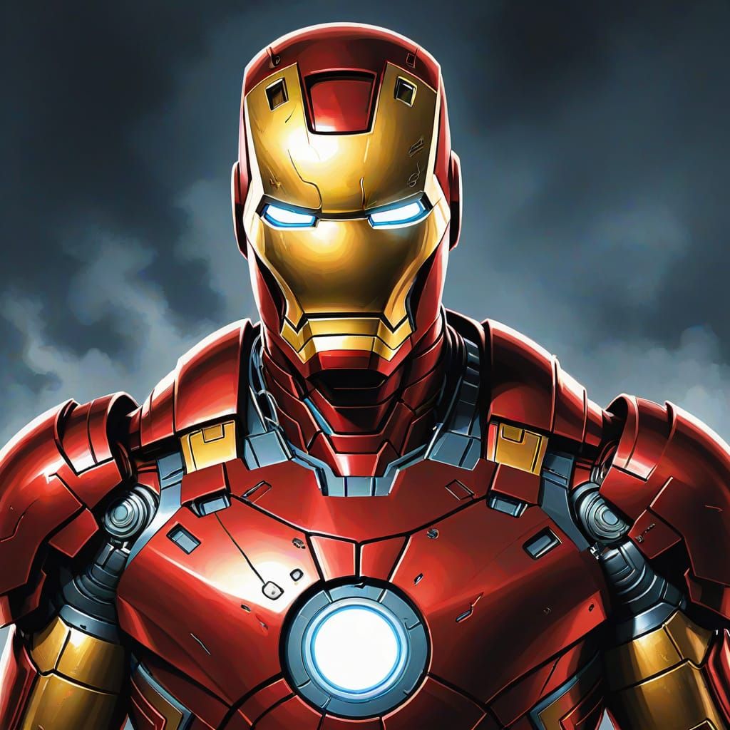 Iron Man Portrait: Comic Book Superhero Art