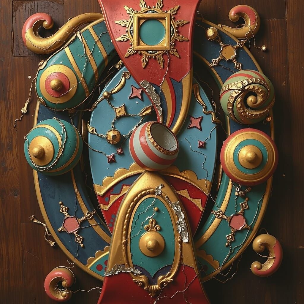 Abstract Swirling Gelato Colors with Bold Stripes